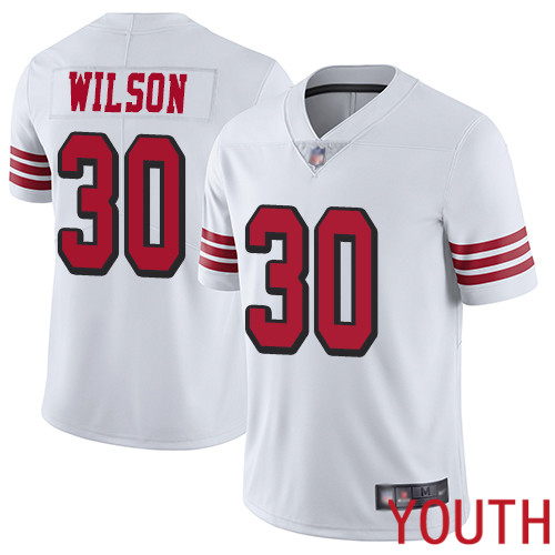 San Francisco 49ers Limited White Youth Jeff Wilson NFL Jersey #30 Rush Vapor Untouchable